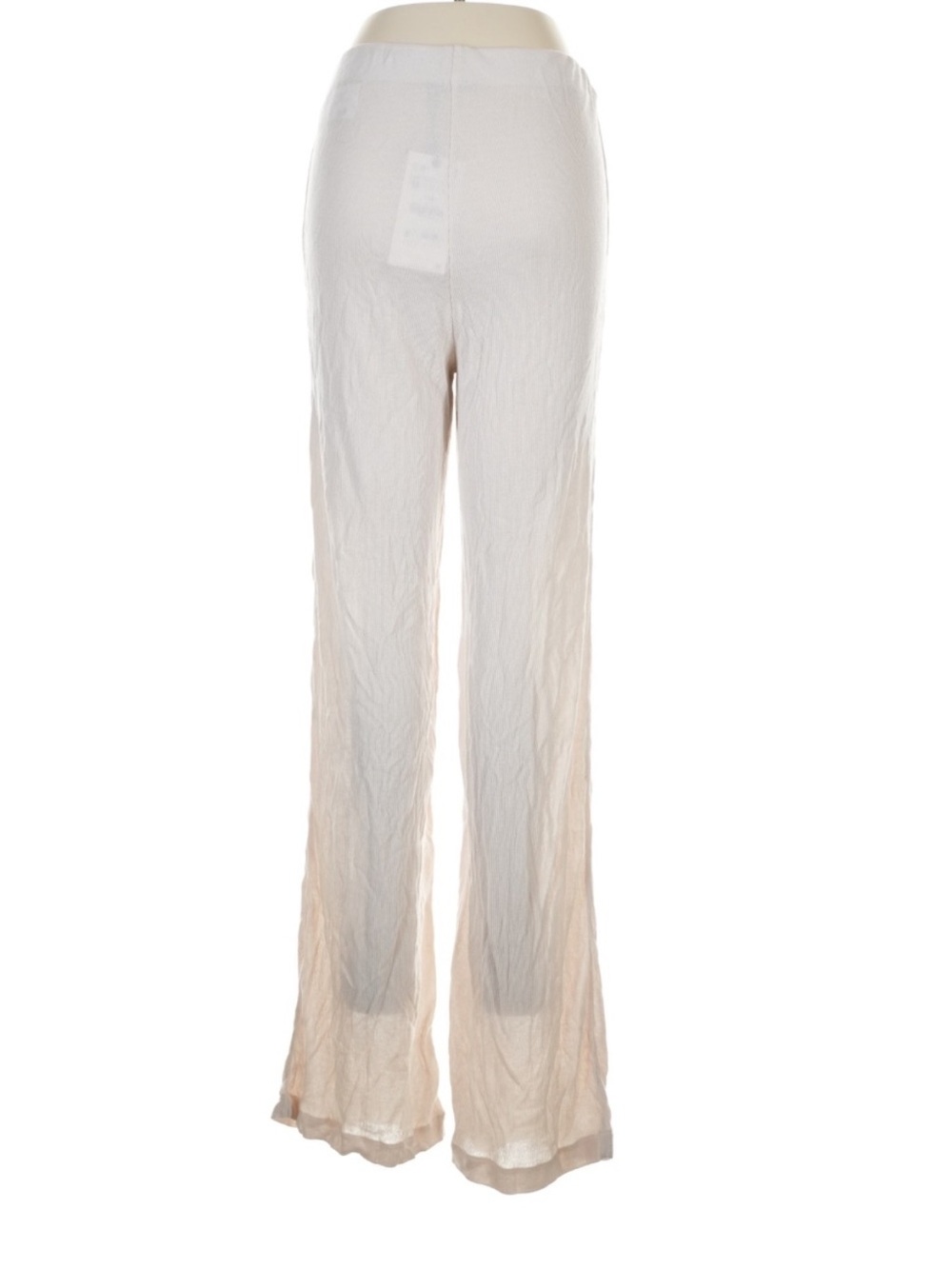 Zara Cream Wide Leg Knit Pants High Rise Pull On Stretch Sweater Pants M - Picture 2 of 6
